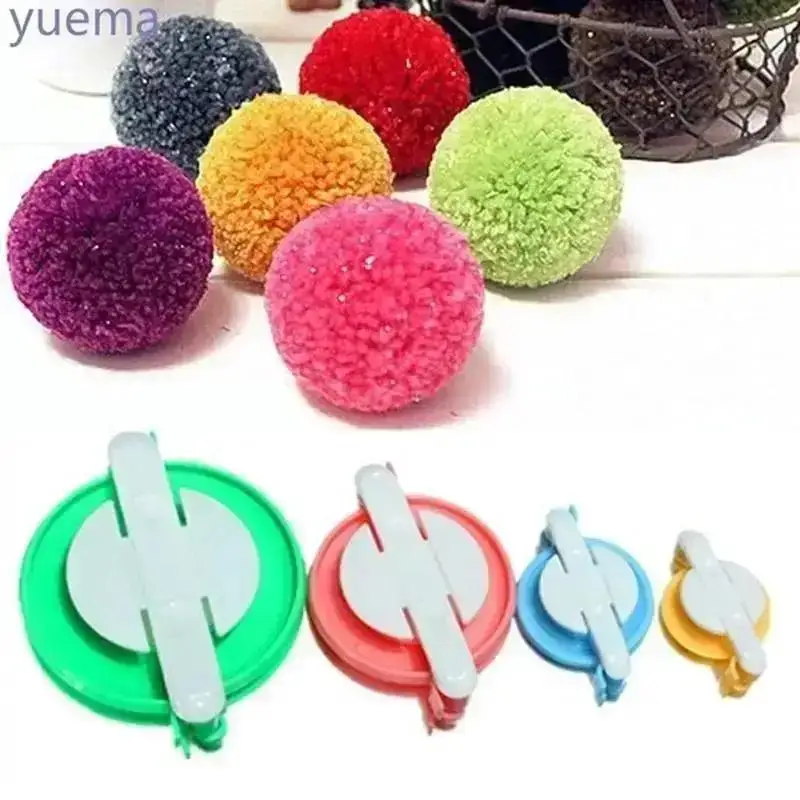 8PCS 4Sizes Fluff Ball Weaver PomPom Maker Knitting Loom Kit Kids Woolen Ball Weaver Woolen Balls Toy DIY Woolen Balls Tool Set