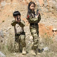 Exercise Special Forces Kids Clothing Army Military Scouting Uniform Camouflage Coat+Pant Training Performance Costume 100-160CM 2