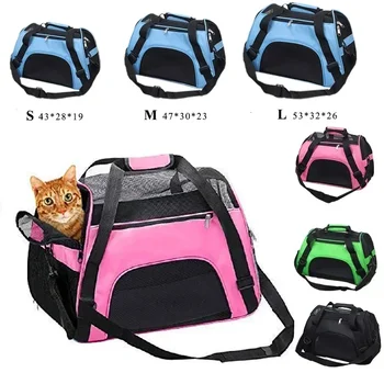 Bolsa Transportadora Portátil para Pets, Ideal para Gatos e Cães Pequenos, Bolsa de Viagem Respirável, Saco de Transporte Dobrável com Malha.