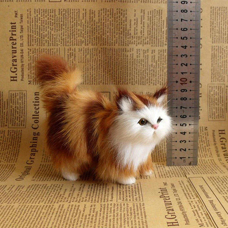 

Cute Soft Stuffed Kitten Model Simulation Cat Plush Toys Fake Cat Realist Animals for Kids Girls Birthday Valentine's Day Gift
