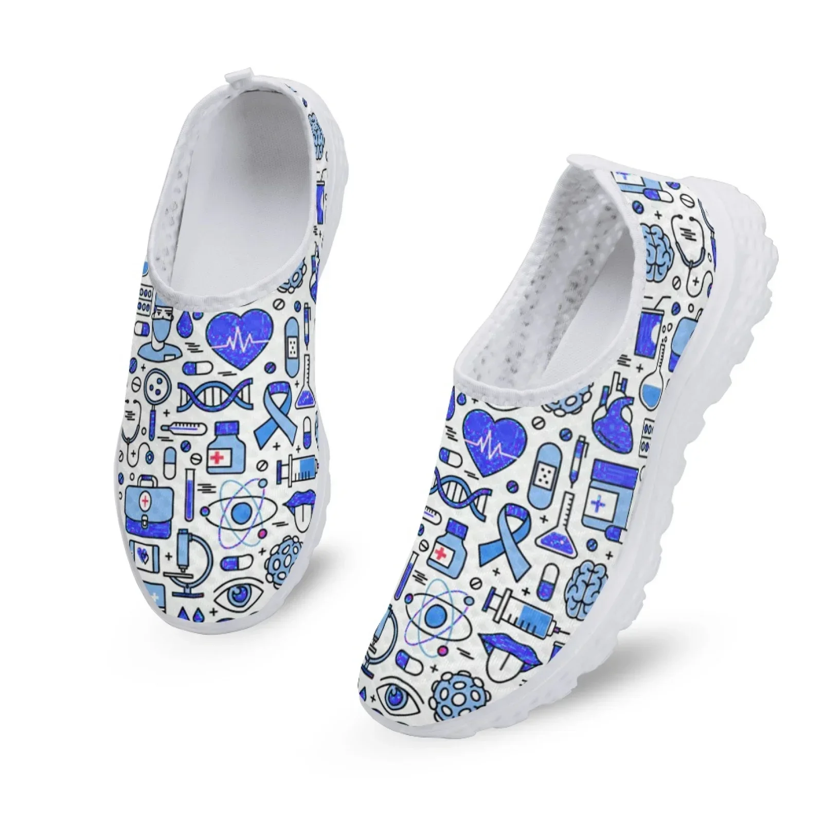 Slip On Women's Medical Flat Shoes Summer Comfortable Breathable Mesh Sneakers Casual Loafers Nurse Shoes Zapatos