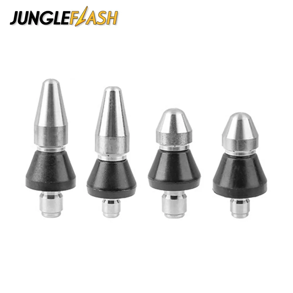 

JUNGLEFLASH High Pressure Pipe Dredging Cleaning Nozzle Washer Sewer 6 Jet Nozzle Washing Machine Drain Cleaning Home Accesories