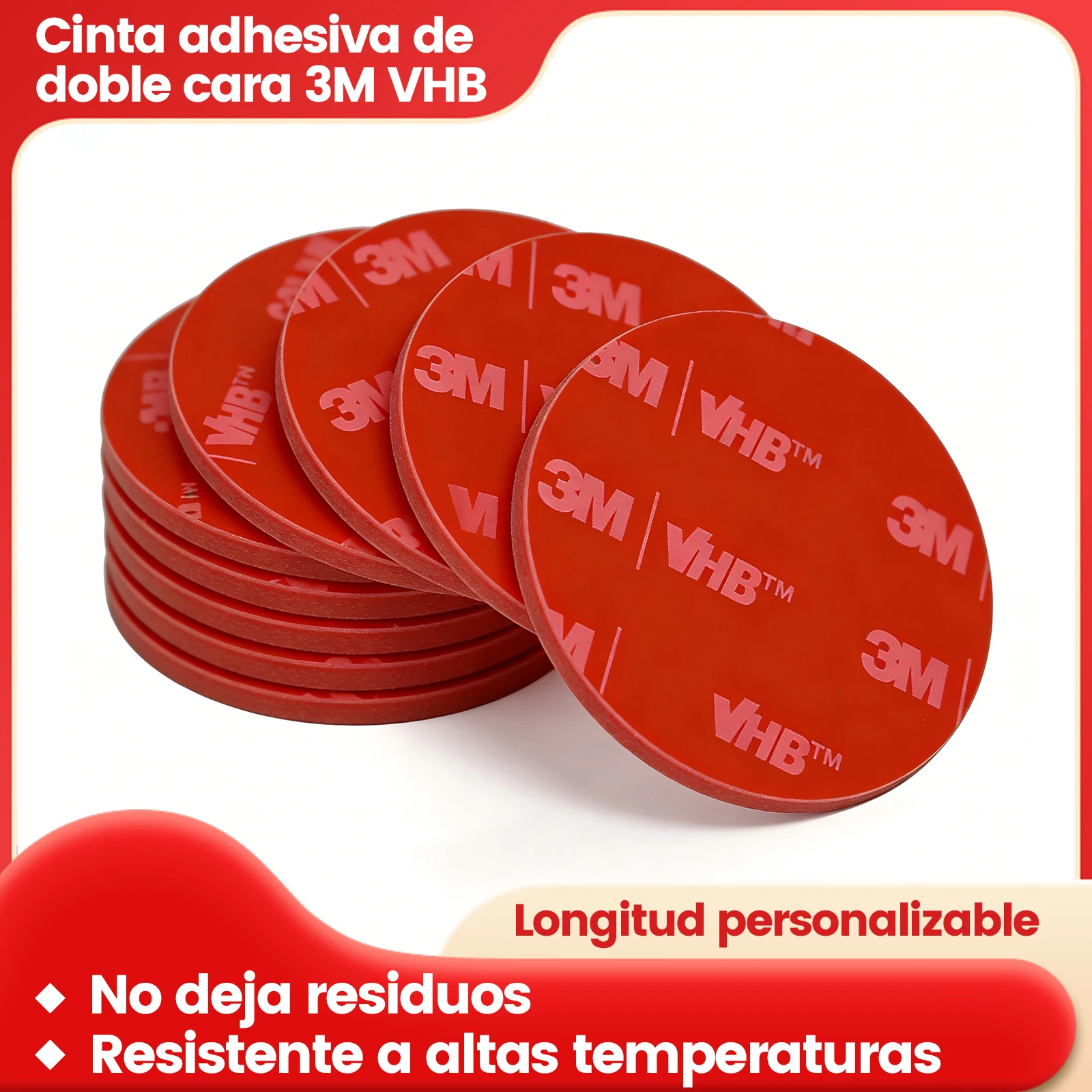 Heavy Duty Waterproof Double-Sided Adhesive Tape, 1mm Thick, Heat Resistant, for Interior Mounting and Signage Fixing
