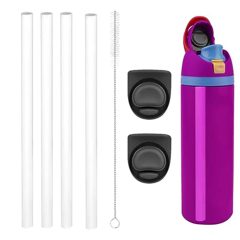 Reusable silicone straws Silicon replacement straws for Owala FreeSip rubber lid stopper reusable bottle top lid replacement parts for Owala FreeSip