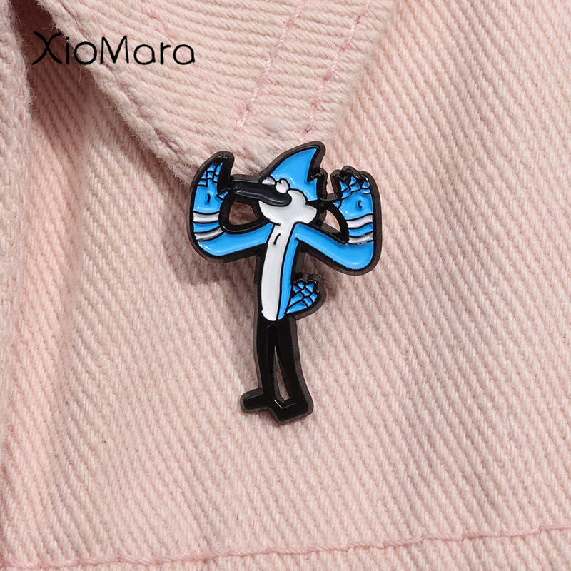 Cartoon Anime Blue Jay Smalto Pin Animazione Uccello Spilla Risvolto Zaino Distintivo Gioielli Regalo