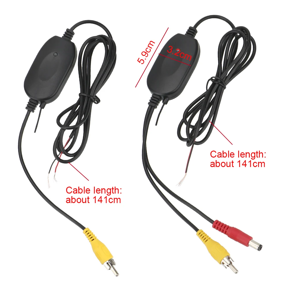 Video Transmitter Receiver Kit 2.4G Wireless Screen Reverse Backup Rearview Cam for Car Rear View Camera and DVD Monitor