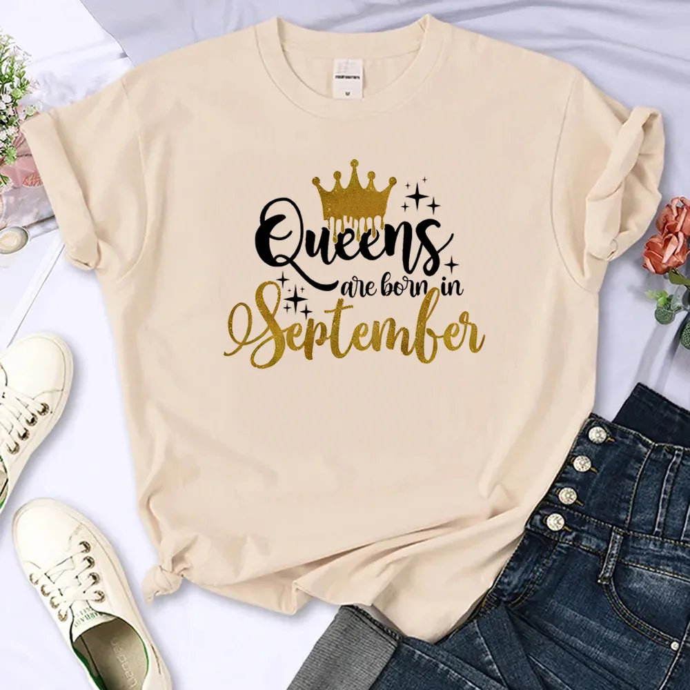 

Golden Crown Queen Are Born in January to December top women funny anime Y2K t shirt female designer 2000s comic clothing