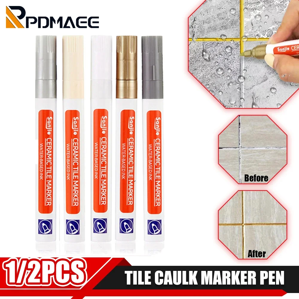 1/2 PCS Marker Pen Repair Pens Oily Waterproof For Tile Wall Floor Decontamination Seam DIY Graffiti Sketching Woodworking Tool