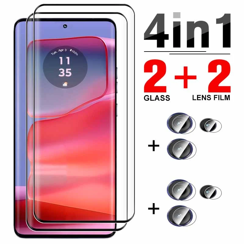 Per Motorola Edge 50 Pro Protezione Dello Schermo 4 In1 9D Bordo In Vetro Temperato Curvo 50 Pro Fusion Ultra Edge50Pro Pellicola Protettiva Per Lenti