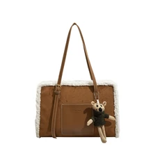 

Withered Women's bag 2022 new tote bag Casual Cute commute single shoulder bag wool bag large capacity fashion large bag Women