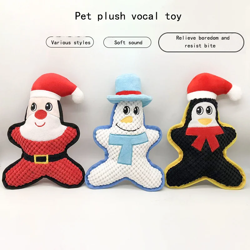 

Plush Pet Christmas Dog Toys for Large Small Dogs Pet Products Dog Accessories Squeaky Chew Tooth Toy