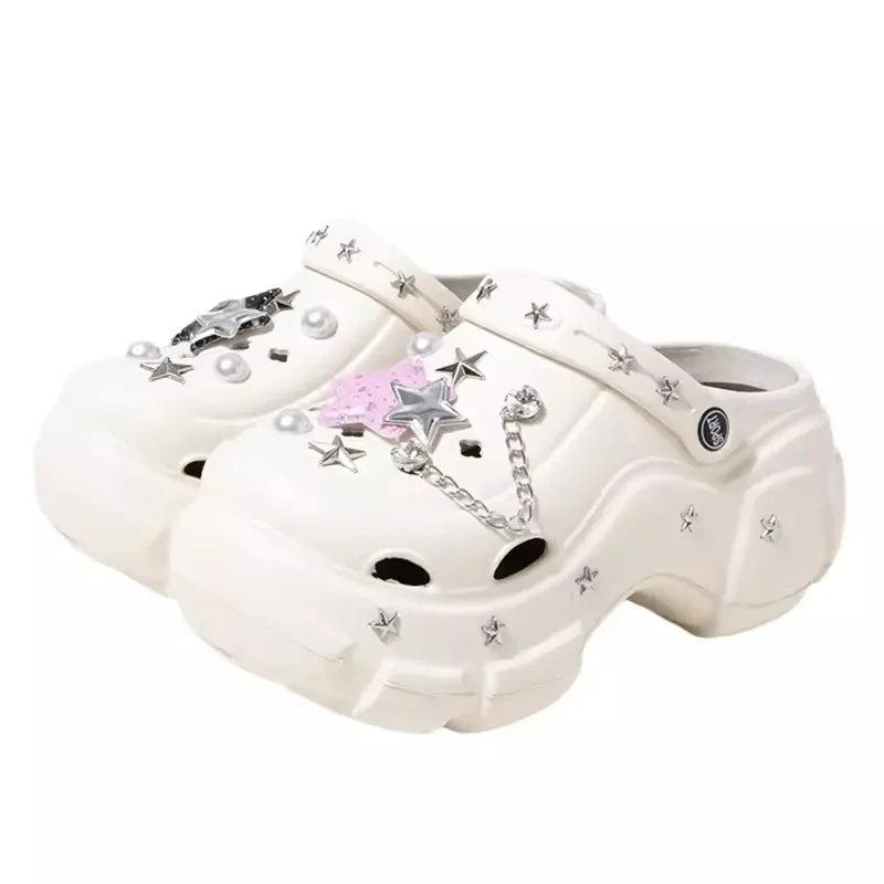 Fashion Charms Clog Slippers Women 2024 Summer New High Quality Sandals for Girls Outdoor Sandals Ladies Sexy Platform Slippers - Image 5