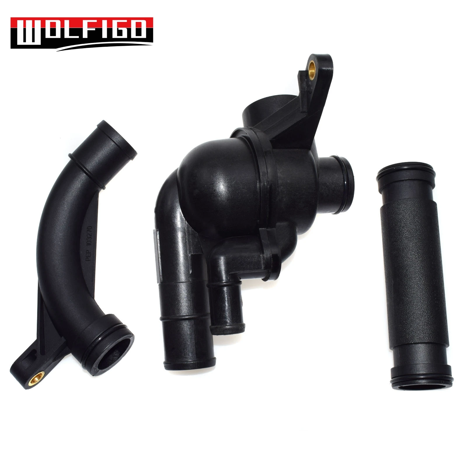 WOLFIGO New for ROVER 75 45 800 Thermostat +Housing+Pipe Kit 3PCS PEM101050, PEP101970, PEP103270 flange engine cooling kit