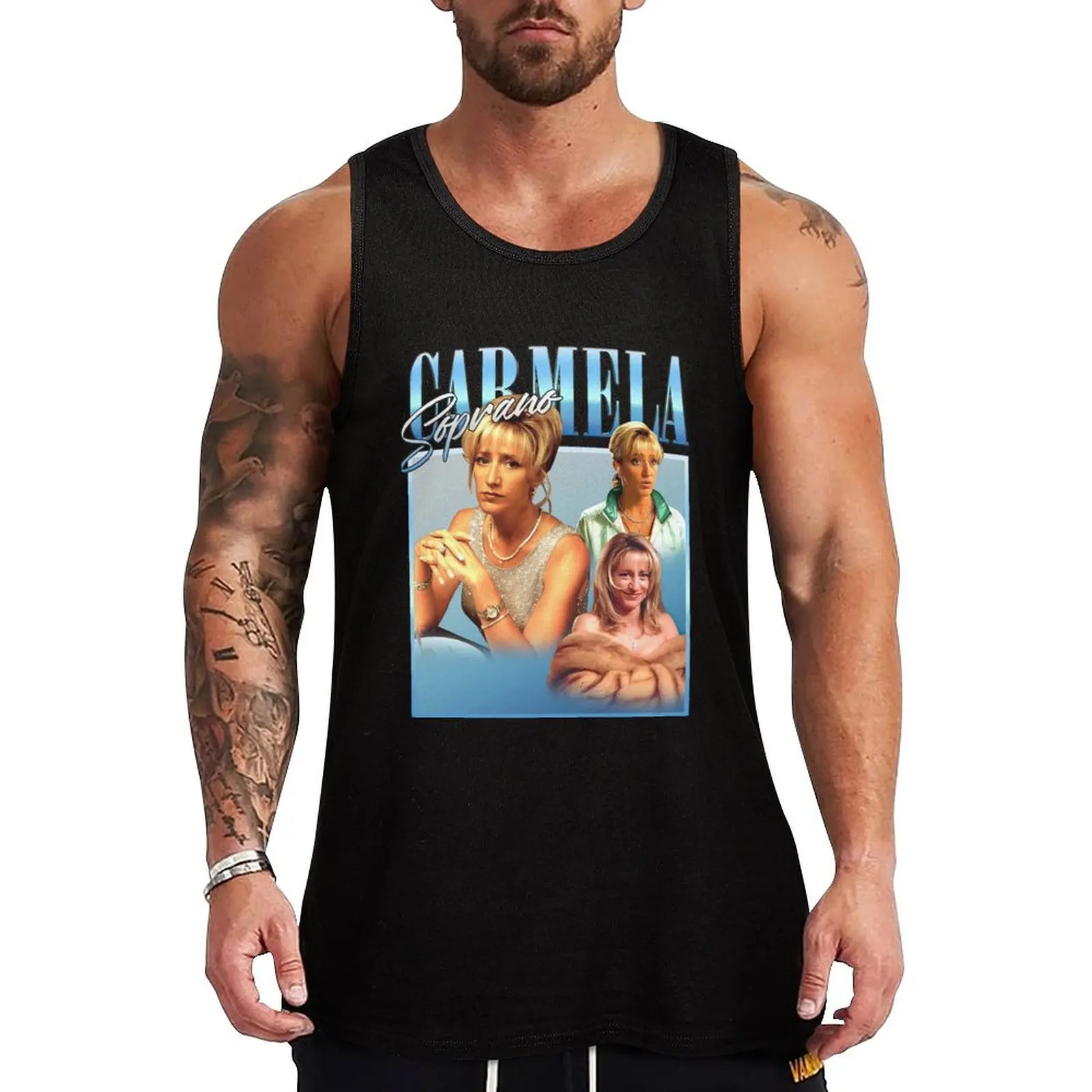 CARMELA-Soprano Classic Tank Top Male vest sports vest Men's gym t-shirts singlet for men