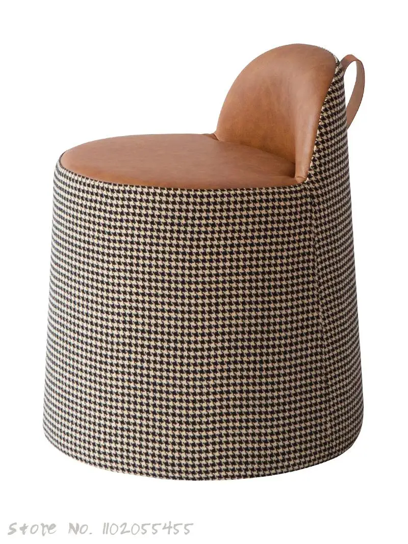 Leather Nordic Dressing Stool Light Luxury Makeup Stool Modern Simple