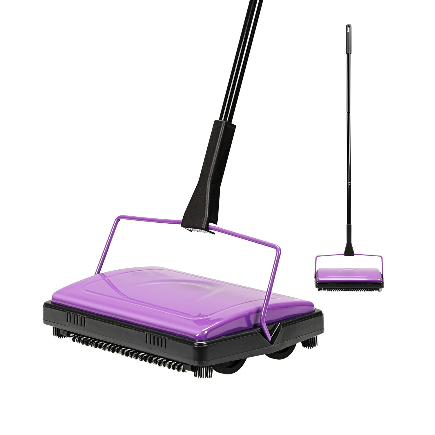 Manual Carpet Sweeper - Hand Push Rotary Cleaner For Quick Cleanups, No Electricity Needed