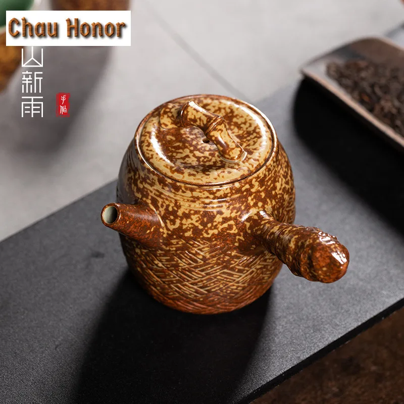 Handmade Longquan Celadon Kiln Change Tea Set Complete Set Retro Tea Ceremony Set Teapot And Tea Cup Set Teaset Collection Gift