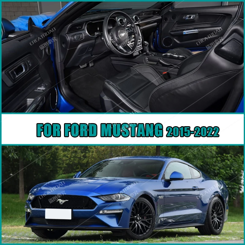Car floor&Trunk mats for Ford Mustang 2015- 16 17 18 19 20 21 foot Pads automobile carpet cover interior accessories
