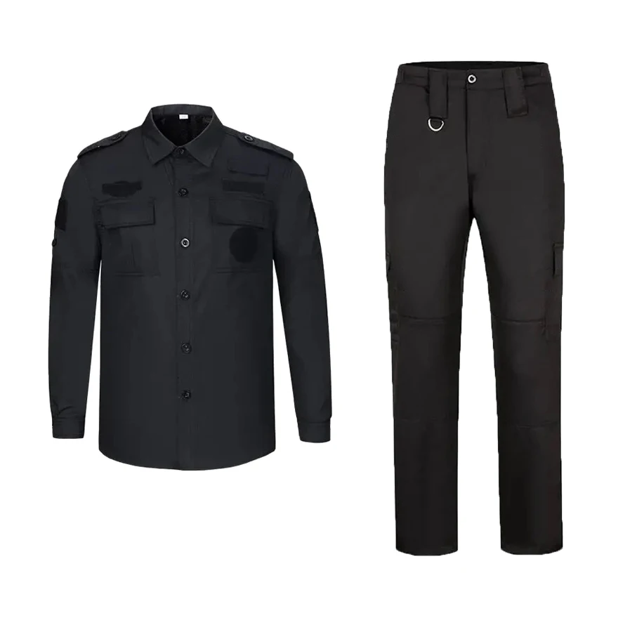 Black Uniforms Security Guard Uniform Clothing Workshop Outdoor Training Waterproof Summer Autumn Long Sleeve 6