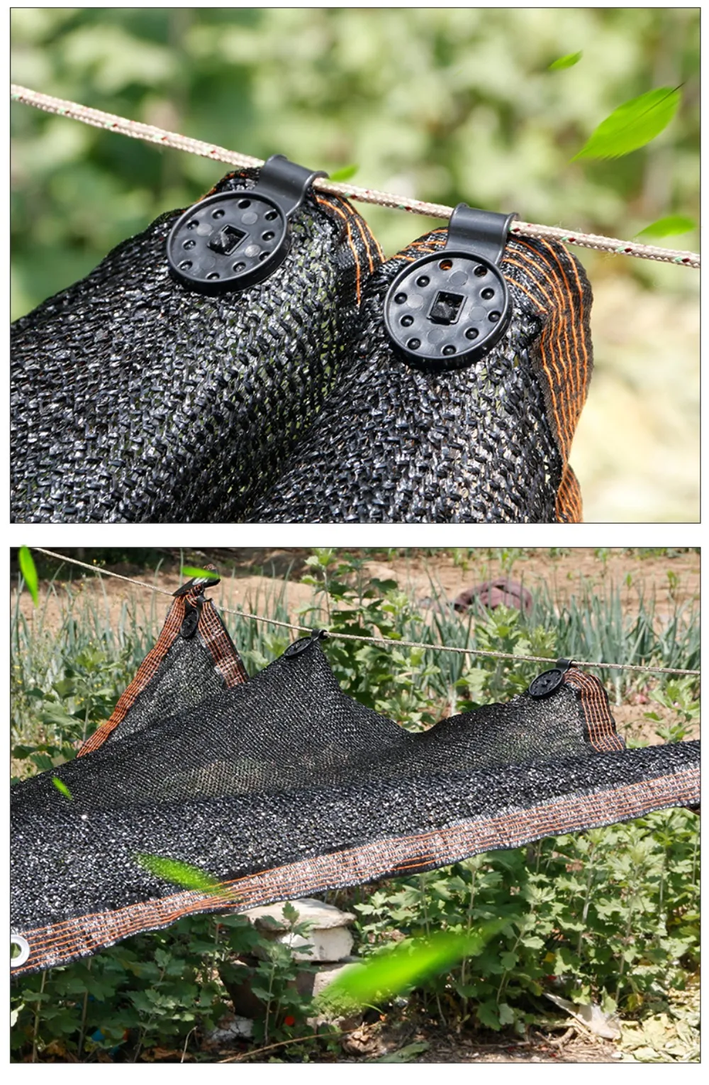 Description Picture 4 of item10-100pcs Plastic Sun Shade Cloth Net Clip for Fix Fabric Clamp Fence Netting Mesh Awning Pergola Hook Camping Gardening Tools