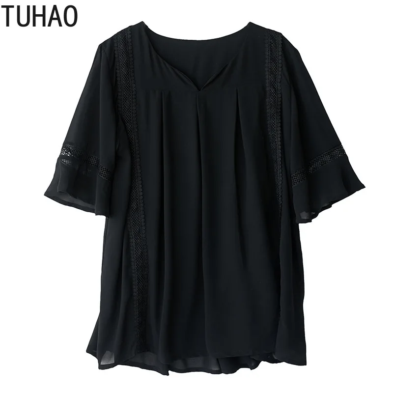 

TUHAO Oversized 5XL 4XL 3XL Office Lady Blouse Female Shirt Mother Mom Oversize Tops Casual Women Loose Blouses Shirts Top