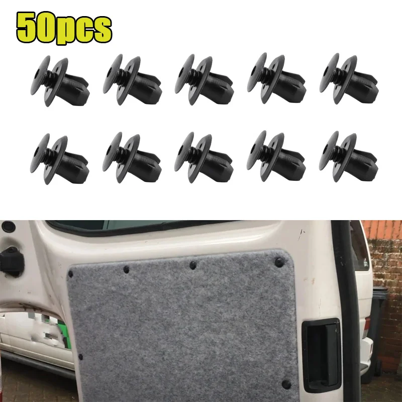 50 Pz Auto Fastener Trim Panel Lining Clips 9Mm Foro Per Vw Volkswagen T4 T5 Transporter Eurovan Car Rivetti In Plastica