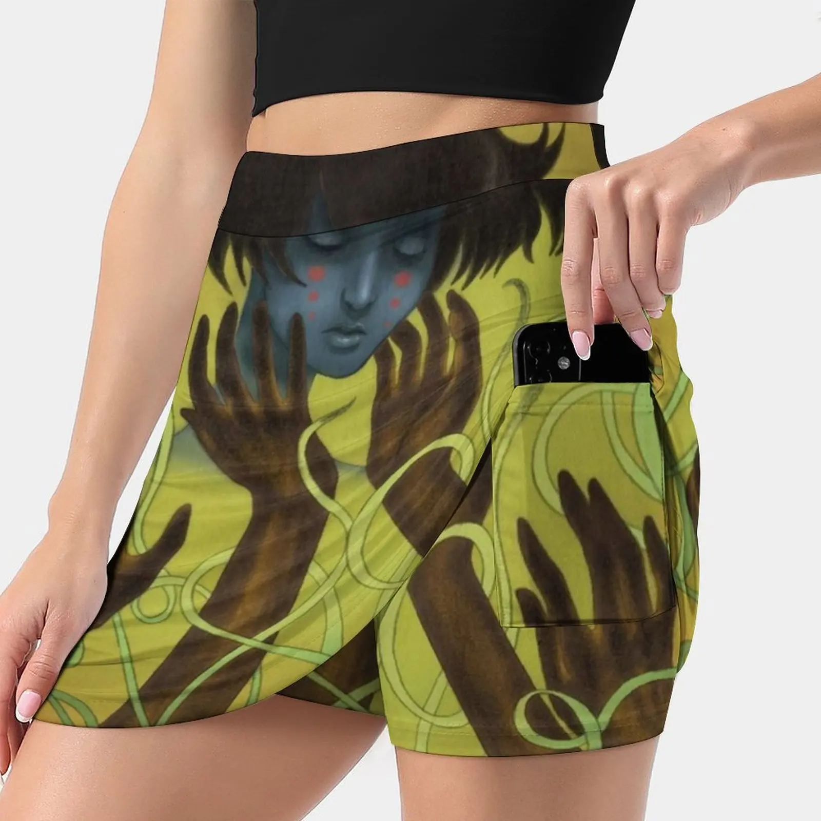 

Handle With Care Women's skirt With Hide Pocket Tennis Skirt Golf Skirts Badminton Skirts Running skirts Womens Character