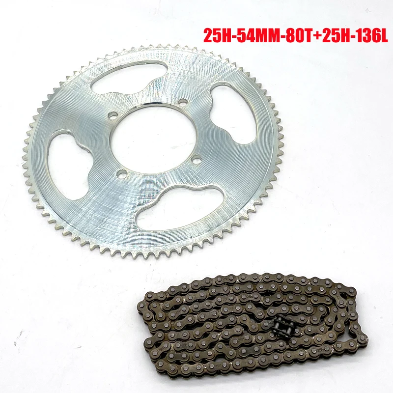 Motorcycle Chain Sprocket 92T 80T 70T 68T 66T 65T 64T 55T 47T 25H 26mm 29mm 54mm Rear Sprocket 136L Chain For Mini Moto ATV Dirt Pit Pocket Bike 47CC 49CC