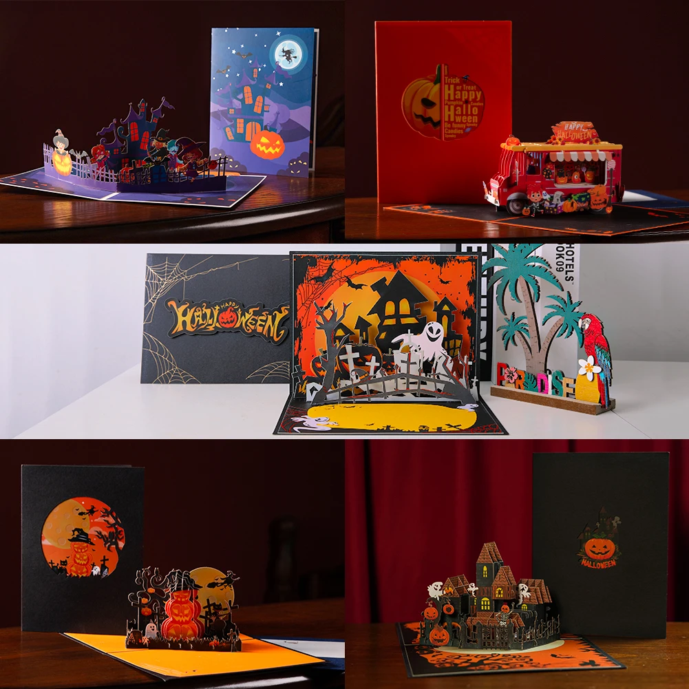 Hallowmas Invitations 3D Halloween Pop Up Greeting Cards for Kids Party Gift Card