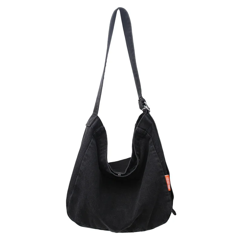 Trendy Japanese style Denim Messenger Bag - Soft Unisex Shoulder Backpack for Students & Couples