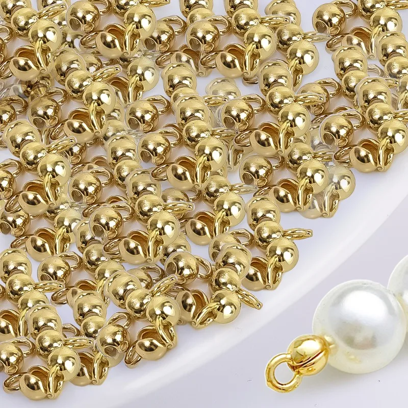 DIY Necklace Wrap Wire Connection Buckle Bracelet Bead Tip Chain Connector Jewelry End Link Button Ornament Coupling Lock Catch