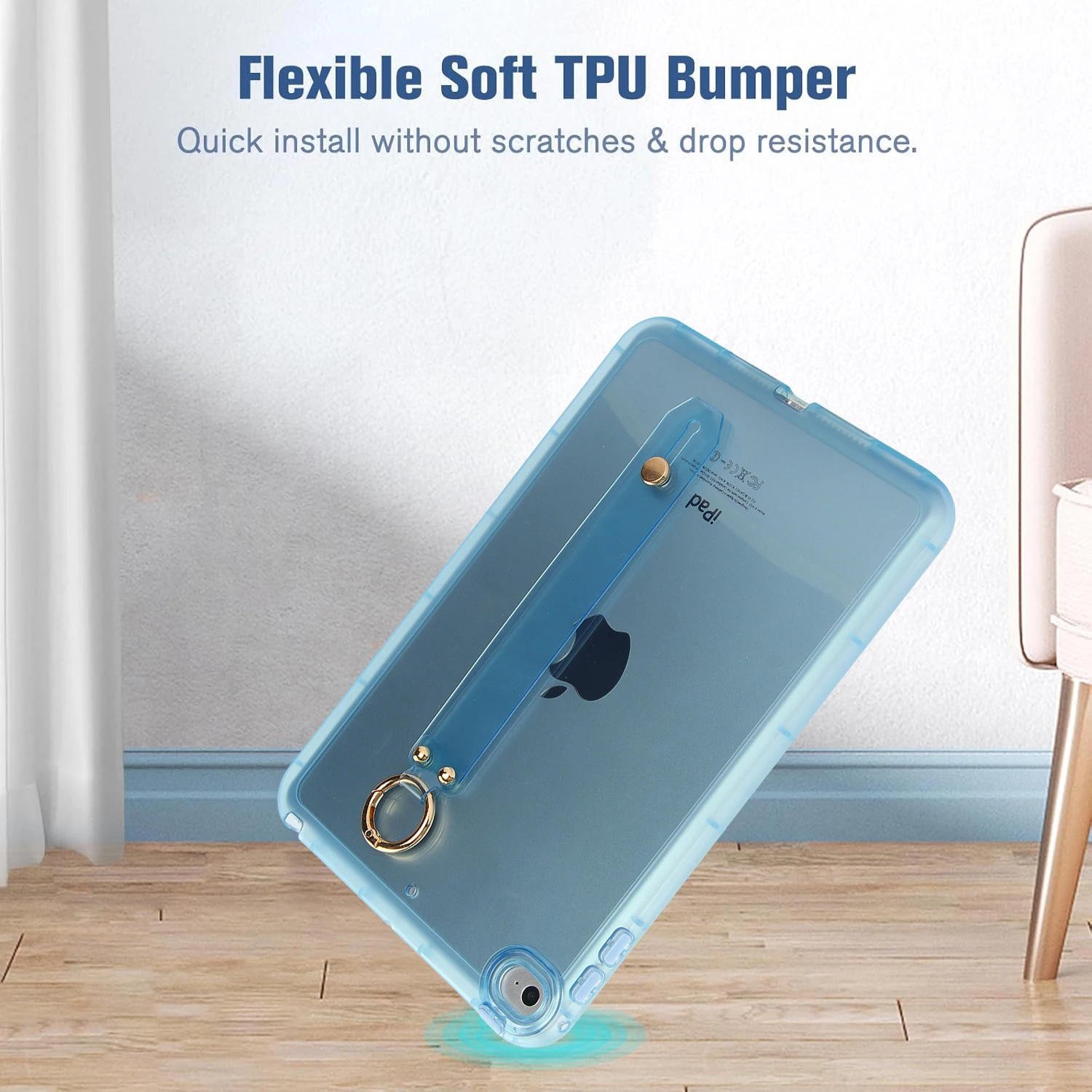 Eco-Friendly TPU Tablet Case with Adjustable Wrist Strap - Flexible, Soft, and Tear-Resistant Bumper Cover