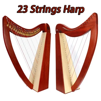 23 Strings Harp Wood Half Tone System Harps Professional Adult Performance Harp Half Tone Board Key Design Stringed Instruments