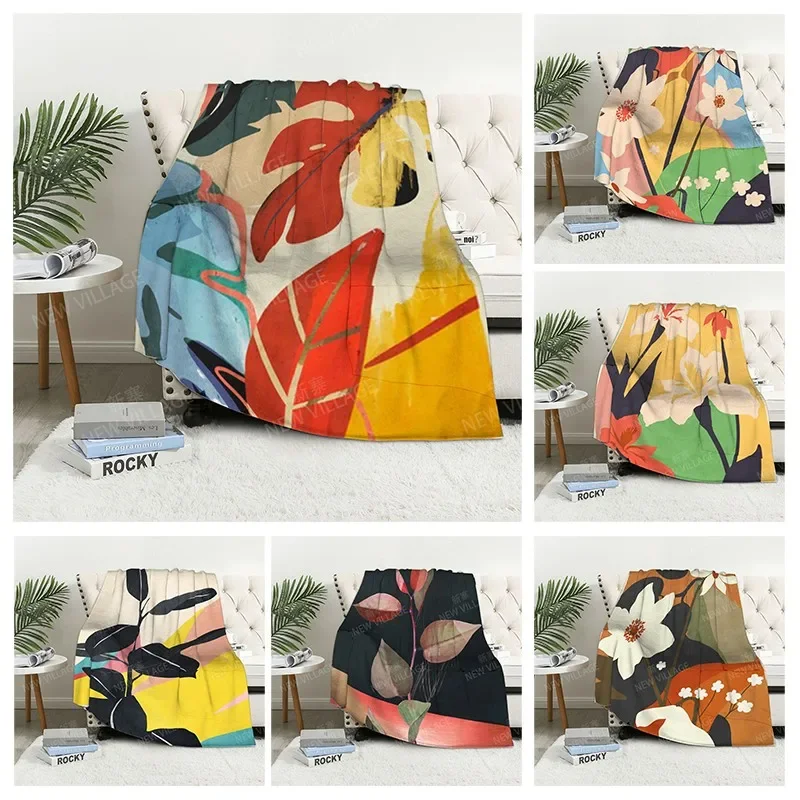 

Plaid sofa for Knee blankets warm winter bed cover throw blanket Decor boho warm fleece Nordic plant Soft and hairy leaf