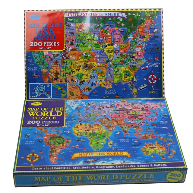 Jigsaw Puzzle World Map, United States Puzzle Map Game