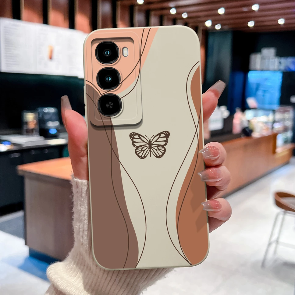 Butterfly Design Liquid Silicone Protective Phone Case, Soft and Smooth  with Bumper Shell