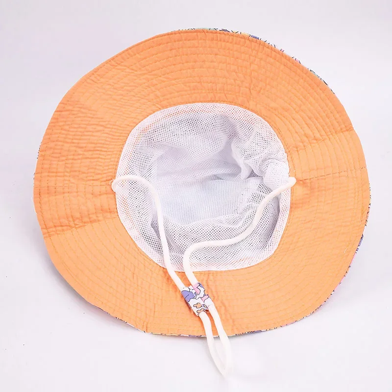 Children Bucket Hat for Girls Flower Baby Beach Mesh Hat Toddler Kids Wide Brim UV Protection Outdoor Panama Summer Sun Caps