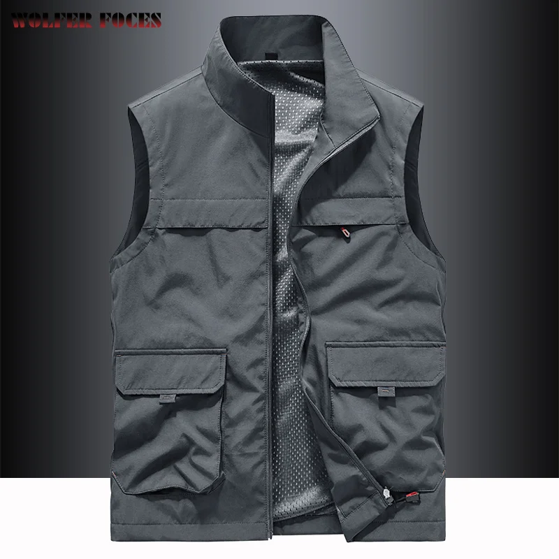 

Outdoors Men's Waistcoat Camping Vests Photography Coat Best Fishing Vest Elegant Man Cardigan Climbing Work Sleeveless Biker