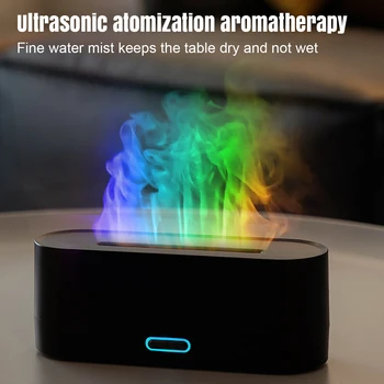 160ml Flame Diffuser Humidifier 7 Colors Light Changing Essential Oil Diffusers Aromatherapy Diffusers for Home Office Bedroom 1
