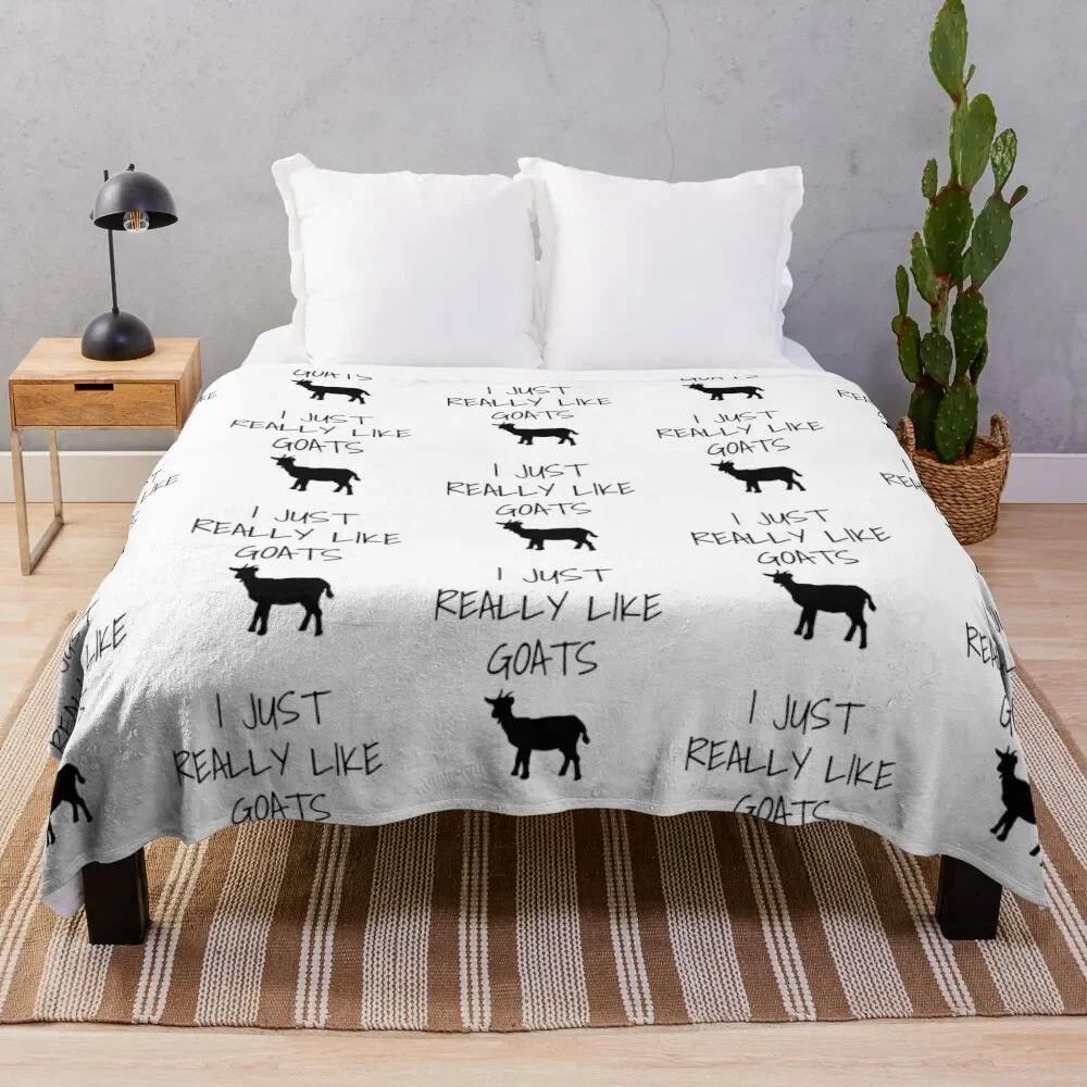 

I Just Really Like Goats - Funny goat gift Throw Blanket Bed covers Hairys christmas gifts Kid'S Flannels Blankets
