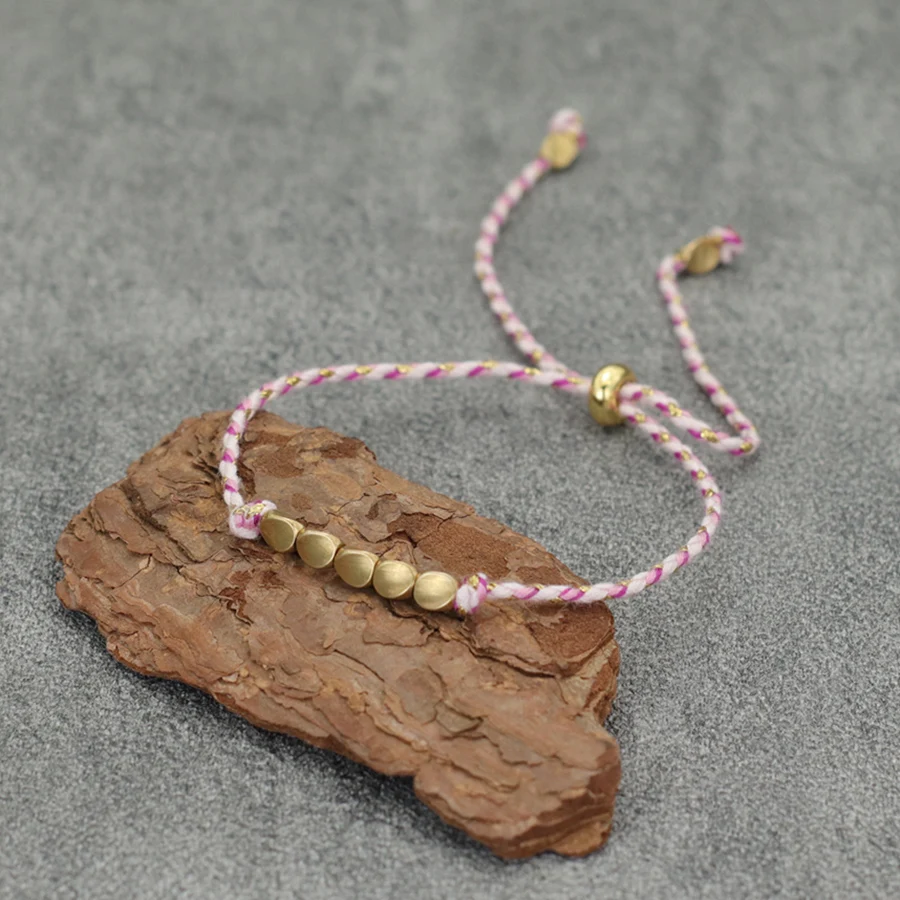 Copper Beads Thin String Bracelet for Women