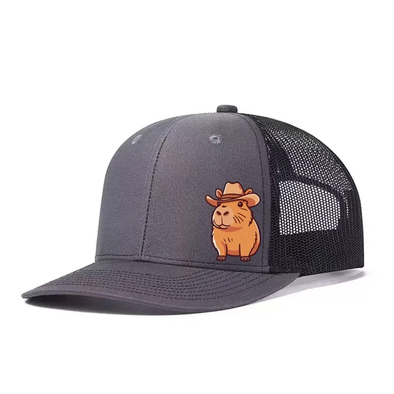 Capybara Printed Adjustable Snapback Hat – Breathable Trucker Mesh Outdoor Cap