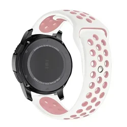 18mm Silicone Sport Watch Strap - Universal Fit Bracelet Band for Garmin Venu 4 41mm (Pink white)