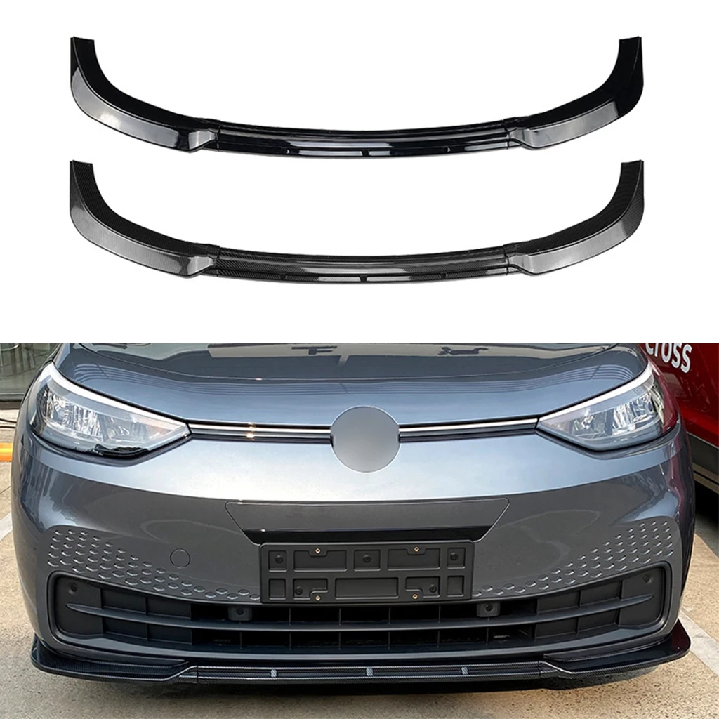 

Black Car Front Bumper Lip Spoiler Diffuser Splitters Body Kit Aprons Cover Guard Trim Fit For Volkswagen ID.3 2019+