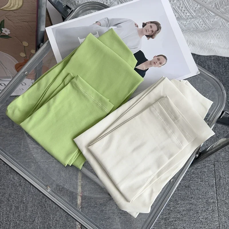 Pantaloni da yoga da palestra da donna Leggings a vita alta con sensazione nuda Pantaloni da ciclismo da corsa Pantaloni da yoga elasticizzati senza cuciture sportivi traspiranti - immagine 2