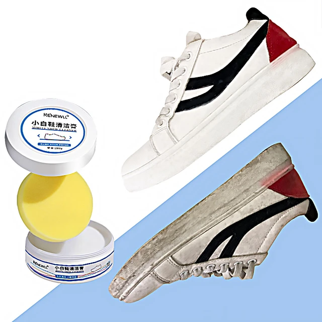 260g White Shoes Cleaning Stain Whitening Cleaner Dirt Cream For Shoe Brush  Reusable Shoes Sneakers Cleaning With Wipe Sponge - AliExpress
