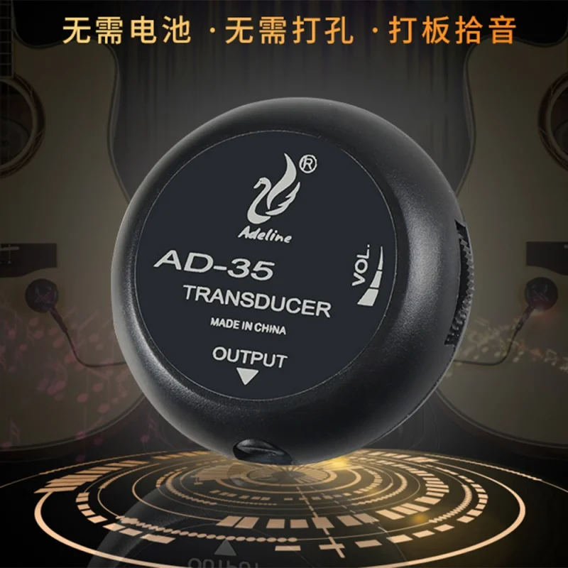 Microfono Pickup Piezo Adeline AD-35 - Per Chitarra Acustica, 3m Cavo - Foto 2