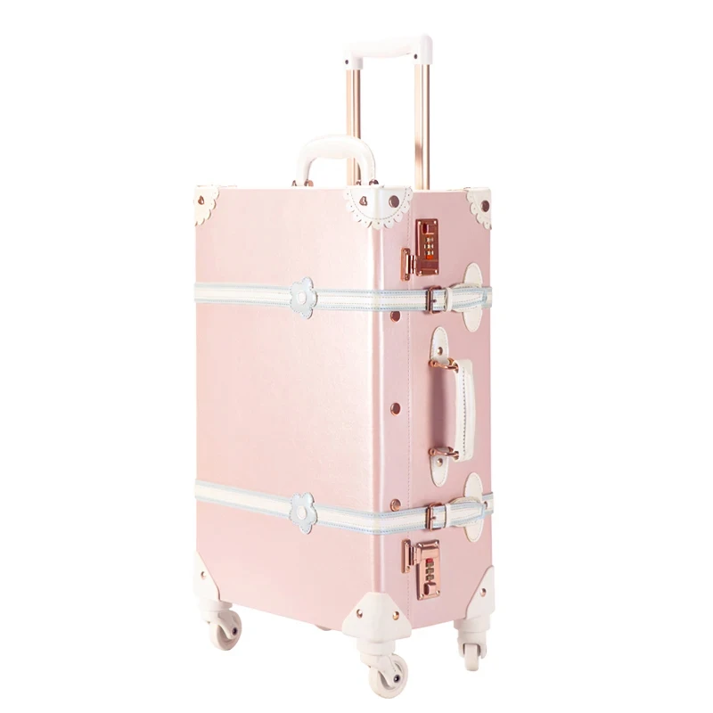 NEW Fashion Floral 20"22"24"26 inch Women's luggage Hardside Rolling Spinner Retro Style for Travel suitcase set