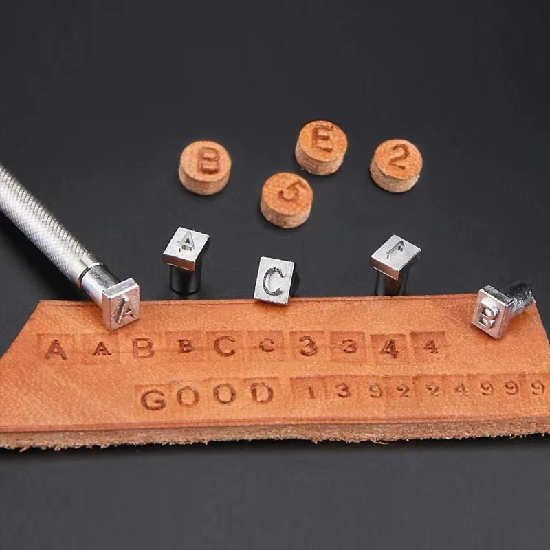Diy Leather Goods 32/36Pcs 3mm/6mm Stainless Steel Alphabet Number Stamp Punch Tools Set Leathercraft Hole Punching Tools Kit leather stamp punch
