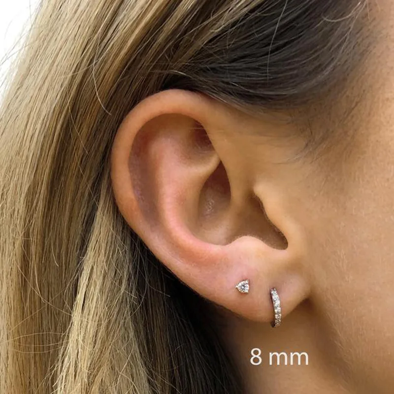 2 pezzi arcobaleno piccoli abbracci orecchini a cerchio in acciaio inossidabile ragazza piccoli anelli cartilagine piccola elica Piercing Tragus cerchio uomini cerchi